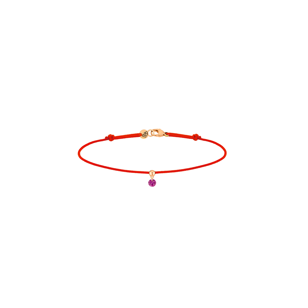 BB Cord Bracelet Ruby – Pink Gold