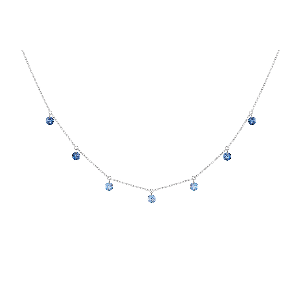 Confetti Blue Necklace White Gold – 0,90 Carat